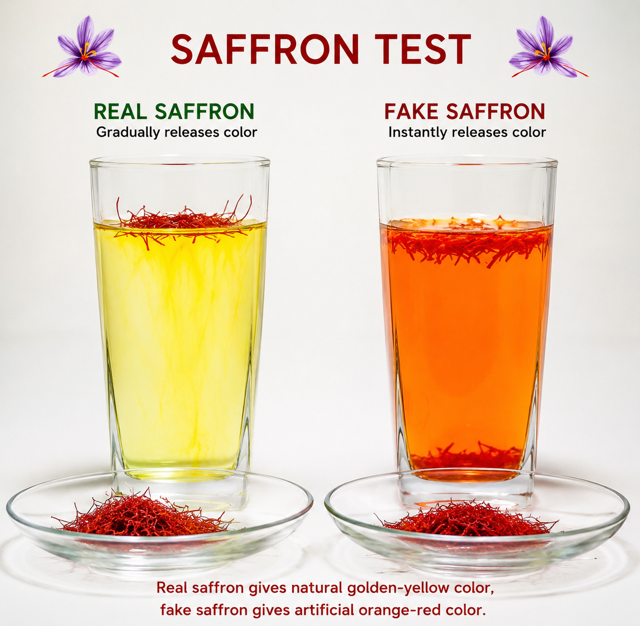 How To See If The Saffron Is Real Or Fake - Seven Different way To Test Kashmiri Saffron At Home